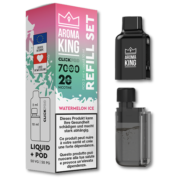 Aroma King CLICKPRO AIO NACHFÜLLSET – Watermelon Ice (Pod + Liquid)
